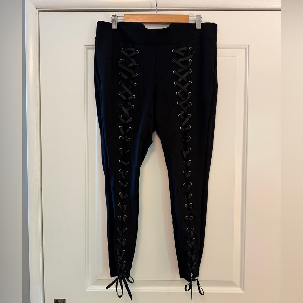 Torrid Black Lace Up Leggings